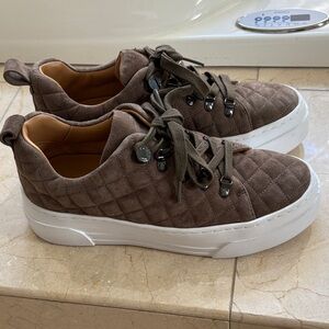 J Slides Quilted Taupe Sneakers